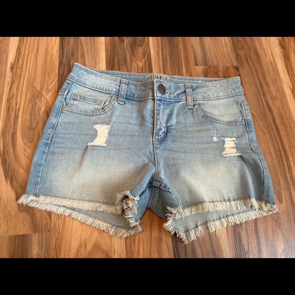 Justice Denim Shorts Girls Size 14 - Beachy Boho Denim